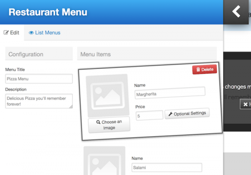 Restaurant Menu